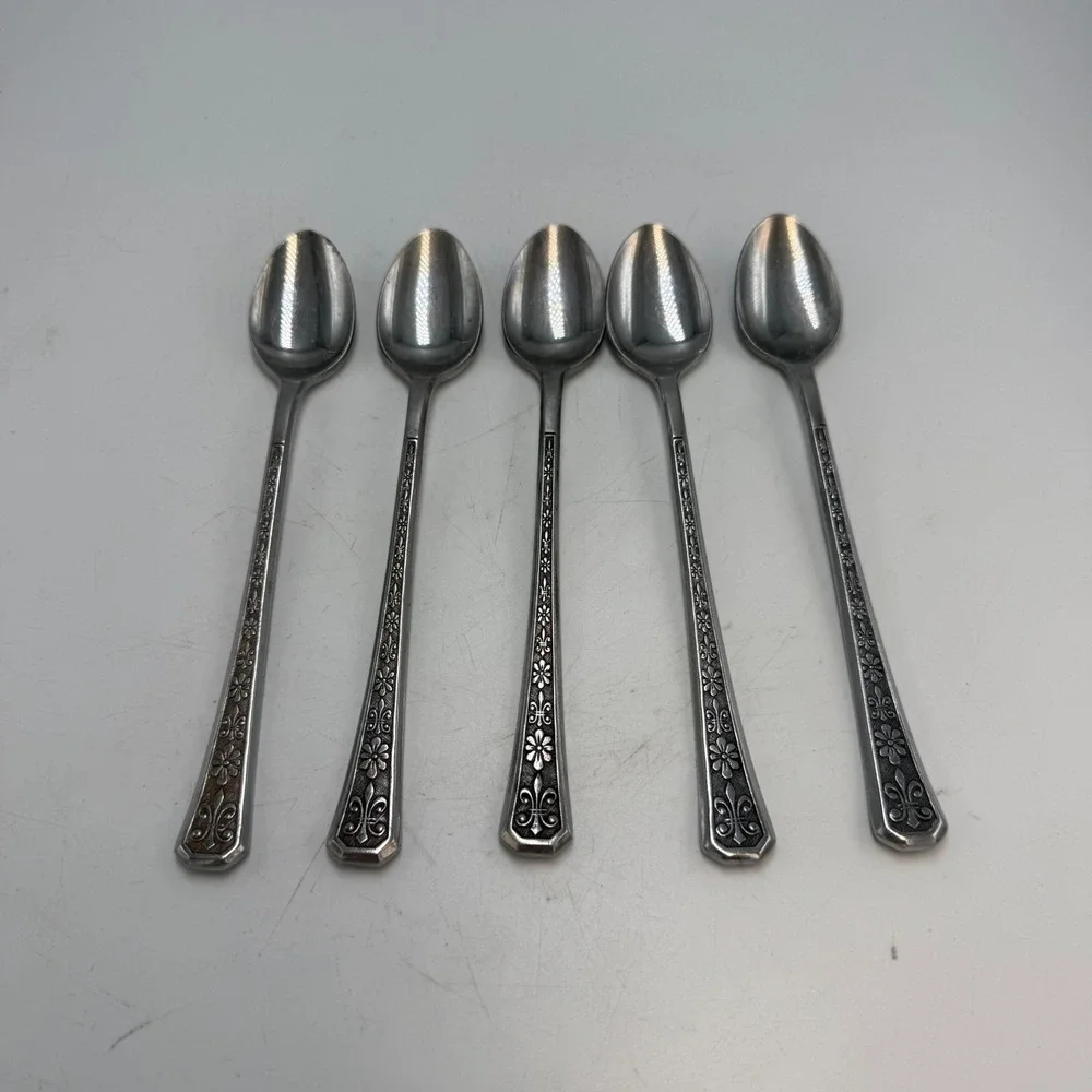 Interpur INR2 Florenz Stainless Steel Iced Teaspoons 5 Japan Floral Fleur De Lis